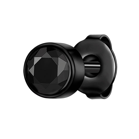 Ohrstecker Edelstahl schwarz Zirkonia schwarz